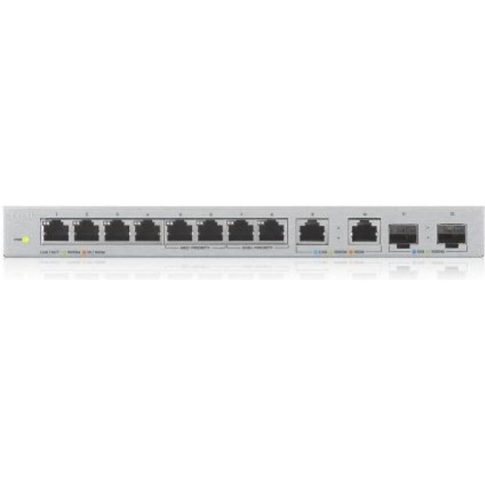 Коммутатор ZYXEL 8x1Гбит/с 2x2.5Гбит/с 2SFP+ неуправляемый XGS1010-12-ZZ0102F