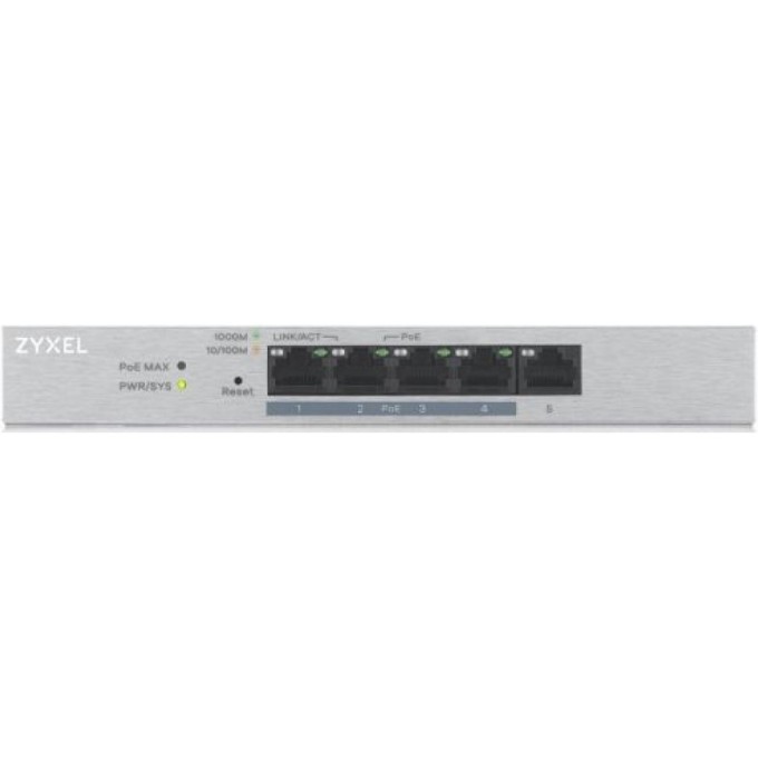 Коммутатор ZYXEL GS1200-5HP v2 5G 4PoE 4PoE+ 60W управляемый GS1200-5HPV2-EU0101F
