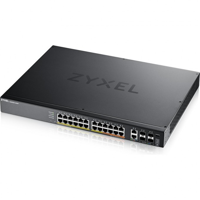 Коммутатор ZYXEL NEBULAFLEX PRO XGS2220-30HP 24x100Mb 24G 2x10G 4SFP 4SFP+ 26PoE 26PoE+ 400W управляемый XGS2220-30HP-EU0101F