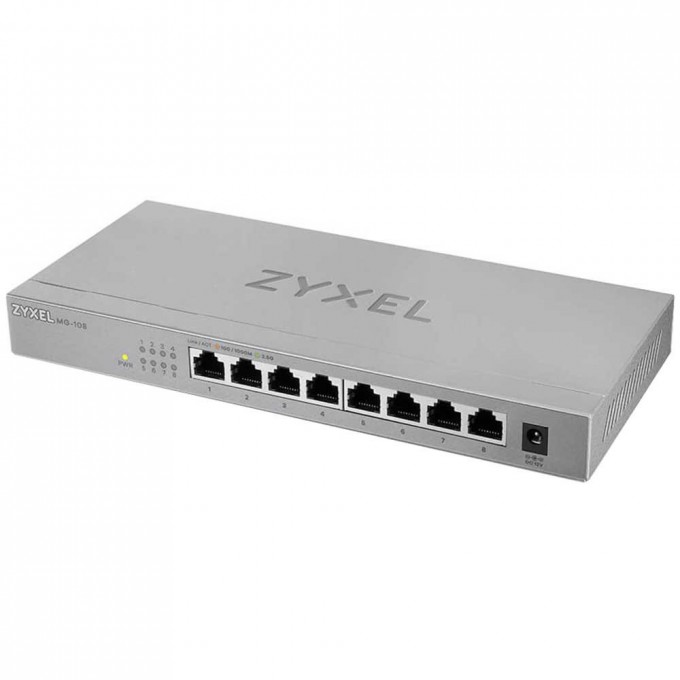 Коммутатор Zyxel 8x2.5Гбит/с 1SFP+ 8PoE++ 100W неуправляемый XMG-108HP-EU0101F